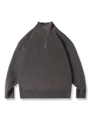 ハーフジップ ハイネック セーター