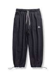 裾絞り 刺繍入り スウェットパンツ