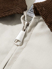 襟コーデュロイ配色切替 ジャケット