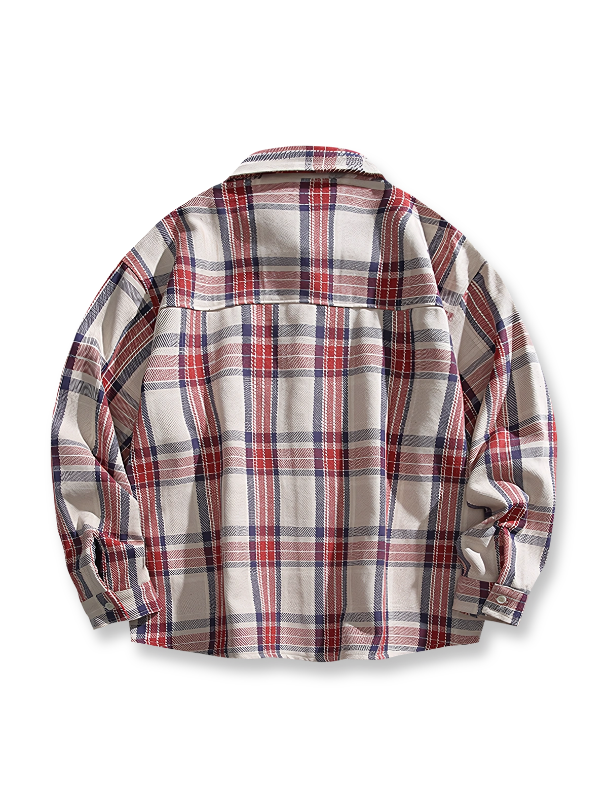 チェック柄バッジ付き長袖シャツのフロントビュー