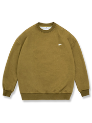 英字刺繍 コットン ラウンドネック パーカー