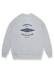 英字刺繍 コットン ラウンドネック パーカー