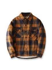 モール撞色チェックシャツ