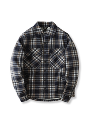 モール撞色チェックシャツ