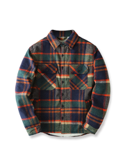 モール撞色チェックシャツ