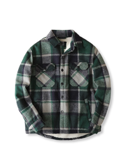 モール撞色チェックシャツ