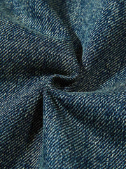 レザーカラー付きカラーブロックデニムジャケット