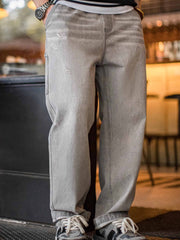 アメリカンレトロ グレーウォッシュデニムパンツ