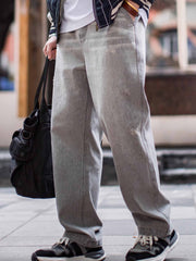 アメリカンレトロ グレーウォッシュデニムパンツ