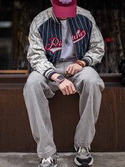 アメリカンレトロ グレーウォッシュデニムパンツ