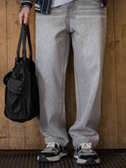 アメリカンレトロ グレーウォッシュデニムパンツ