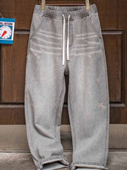 アメリカンレトロ グレーウォッシュデニムパンツ