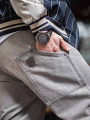 アメリカンレトロ グレーウォッシュデニムパンツ