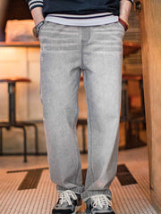 アメリカンレトロ グレーウォッシュデニムパンツ