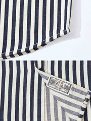 ストライプ キャンバスコットン シャツ