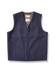 ネイビー ラムウール 裏起毛 ベスト