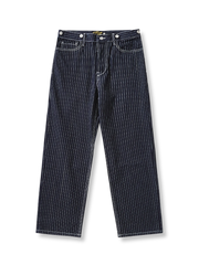 鉄道 ストライプ柄 オーバーオール