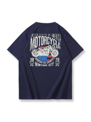 バイカーレタープリントTシャツの正面展示