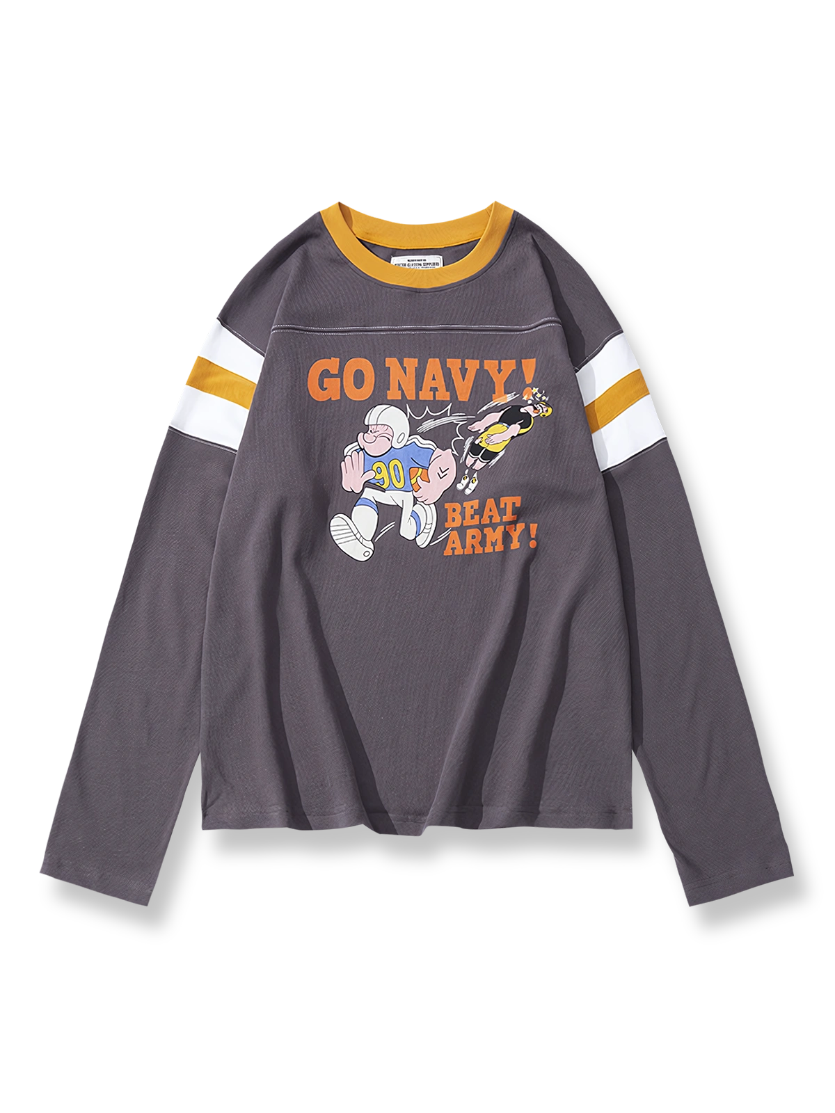 製品画像: ヘビーウェイトパネルストライプラグビー風長袖Tシャツ