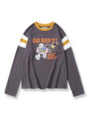 製品画像: ヘビーウェイトパネルストライプラグビー風長袖Tシャツ