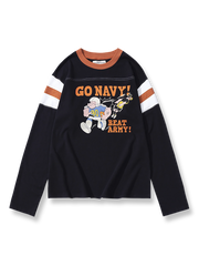 製品画像: ヘビーウェイトパネルストライプラグビー風長袖Tシャツ