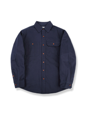 対称ポケット コットン長袖シャツ