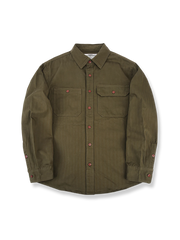 対称ポケット コットン長袖シャツ