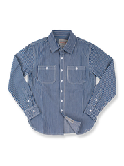 2種類 ストライプ柄 コットンワークシャツ