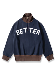 カラーブロック ヘビーウェイト ハーフジップ スウェット