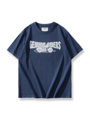 レトロバイカーアルファベットプリントTシャツ正面展示