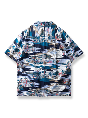 浮世絵風ハワイアン半袖シャツ