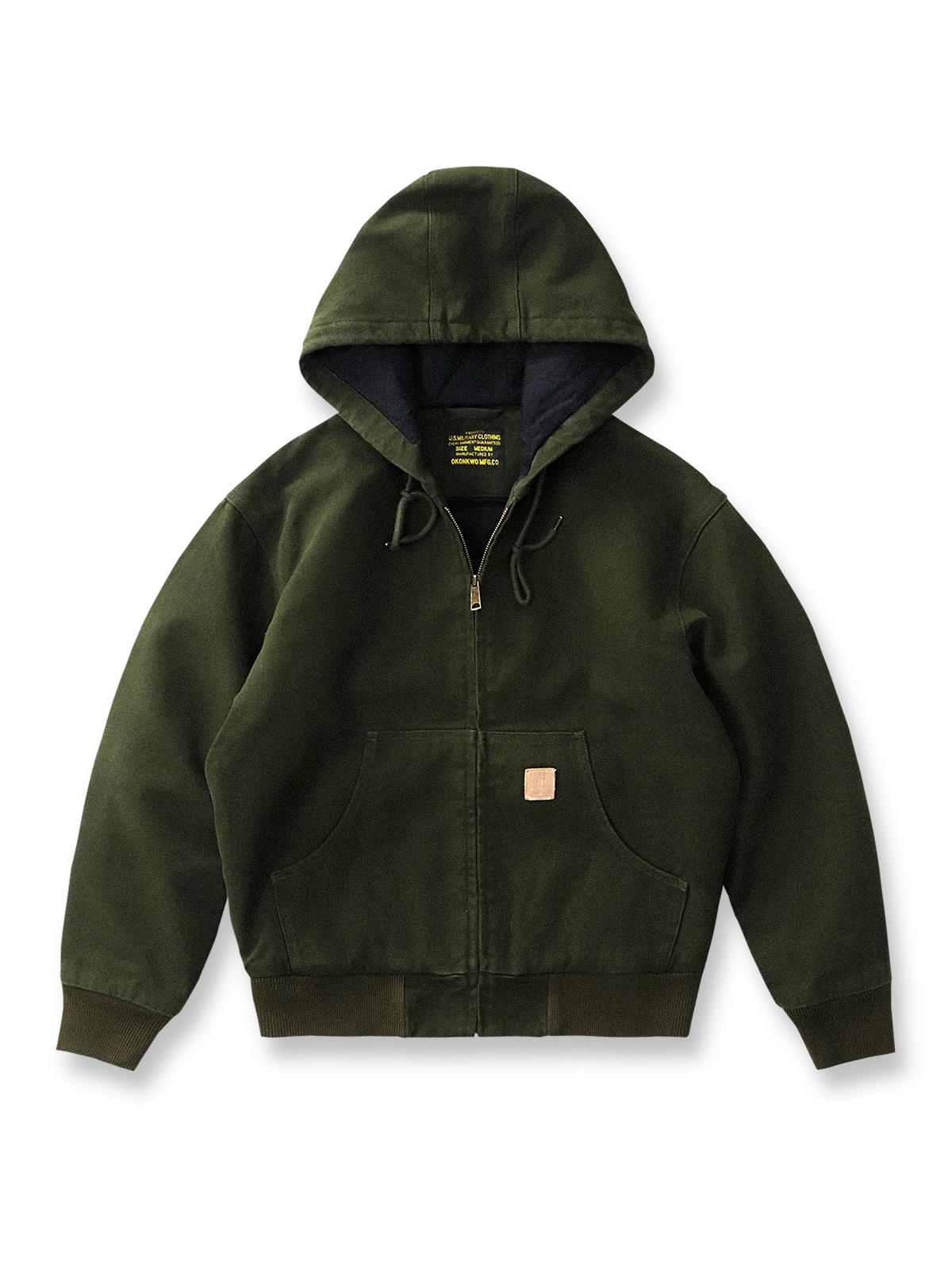 製品画像: J30ジャケットリバイバル版正面展示画像、高密度キャンバス生地とヴィンテージ感を強調。
詳細画像: 高密度16ozキャンバス生地とTALON真鍮ジッパー、左胸のレザータグディテール。