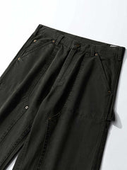 製品画像: 4色展開のWabashストライプロガーパンツ。クラシックなWabashストライプデザインと高耐久性の12oz帆布素材を使用し、アウトドアや作業シーンに最適な実用的でスタイリッシュなアイテム。
詳細画像: Wabashストライプの独特なドット柄と、膝部分の強化布ディテール。耐摩耗性に優れ、長時間の使用にも耐えるデザイン。