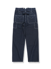 ワイド スト ライプデニム ワークパンツ
