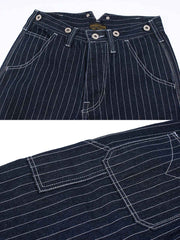 ワイド スト ライプデニム ワークパンツ