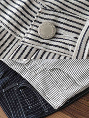 レイルロードストライプ デニムショートパンツ