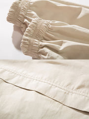 製品画像:
「リバーシブルスタンドカラージャケット表面ベージュの全体展示。シンプルで上品なベージュとヴィンテージ感あふれるチェック柄、2つのスタイルを簡単に切り替えられるデザイン。」
詳細画像:
「裏面のチェック柄と袖口の伸縮性デザインの特写。リバーシブルデザインによって、ヴィンテージ感と実用性が両立。」