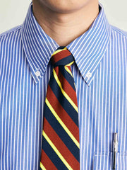 ブルーストライプボタンダウン長袖シャツ
