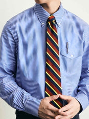 製品画像: ブルーストライプボタンダウン長袖シャツの全体展示