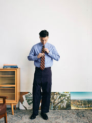 ブルーストライプボタンダウン長袖シャツ