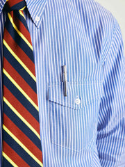 ブルーストライプボタンダウン長袖シャツ