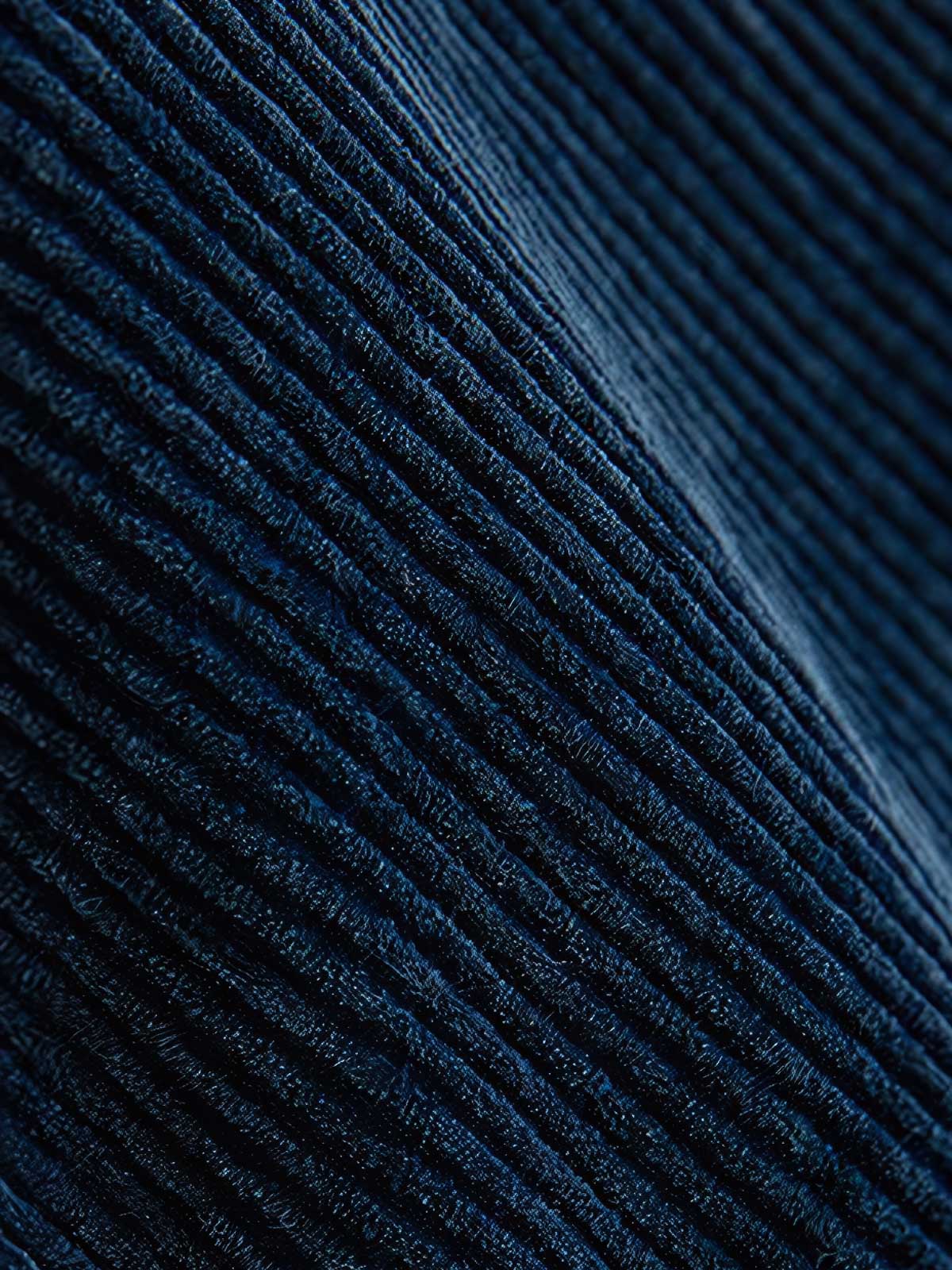 製品画像:
"水洗ヴィンテージ加工を施したデニムブルーの粗畝コーデュロイワークパンツ、秋冬シーズンにぴったりな重厚感のある素材とレトロな雰囲気が特徴の全体図"
詳細画像:
"粗畝コーデュロイ素材の肌理感とドローストリング仕様のウエスト部分をクローズアップした画像、ヴィンテージ加工による深みのあるデニムブルーが際立つディテール"