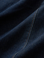 リーフブローチ付きデニム テーラードジャケット