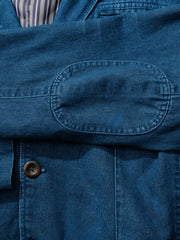 裏ストライプ柄 デニム テーラードジャケット