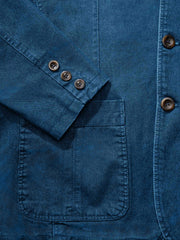 裏ストライプ柄 デニム テーラードジャケット