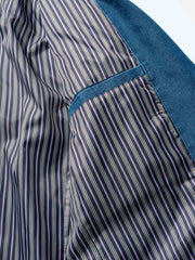 裏ストライプ柄 デニム テーラードジャケット