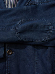 裏ストライプ柄 デニム テーラードジャケット