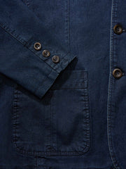 裏ストライプ柄 デニム テーラードジャケット