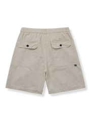 アイボリー グリッド ワークパンツの正面展示