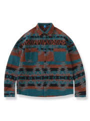 幾何学 織り長袖シャツ